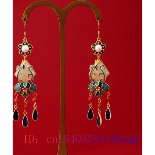 Jade Flower Earrings Natural Gifts Chalcedony Amulet Crystal Fashion 925 Silver Gemstone Women Jewelry Green Zircon