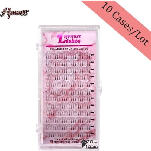 3D/4D/5D Volume Fans Eyelashes Extension Wide Makeup Silk Premium Individual Russian Volume Pre-made Lashes C/D 10 Trays