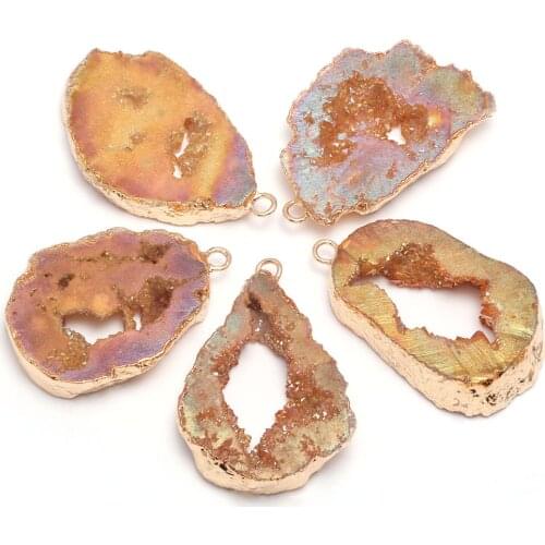 Natural Semi Precious Stone Pendant Irregular Agates For Jewelry Making DIY Necklace Bracelets Package Sale -30-35 40-45mm