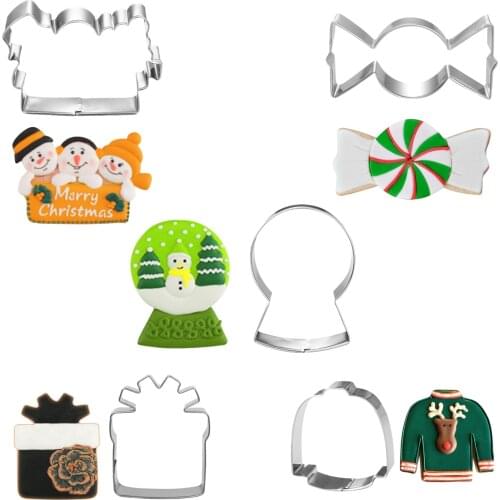 Stainless Steel Christmas Cookie Baking Mold Christmas Elk Snowflake Cake Mould Kitchen Cookie Tool Exceptional