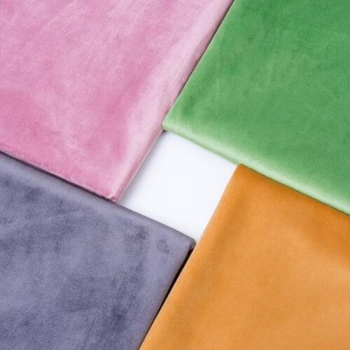 Width 59'' Solid Color Velvet Fabric By The Half Yard For Upholstery Pillows Sofa Covers Curtain Clothes Velour Material