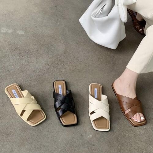 Summer Women Brand Weave Slippers Flat Heel Casual Beach Ladies Sandal Shoes Open Toe Slip On Soft Slides Leisure House Flip Flo