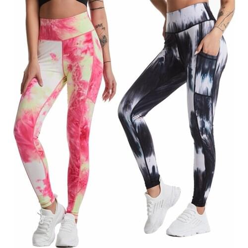 Shi Nuoxuan New Tie-Dye Yoga Pants Sports Womens Pants Fitness Yoga Sports Leggings Nine Pants