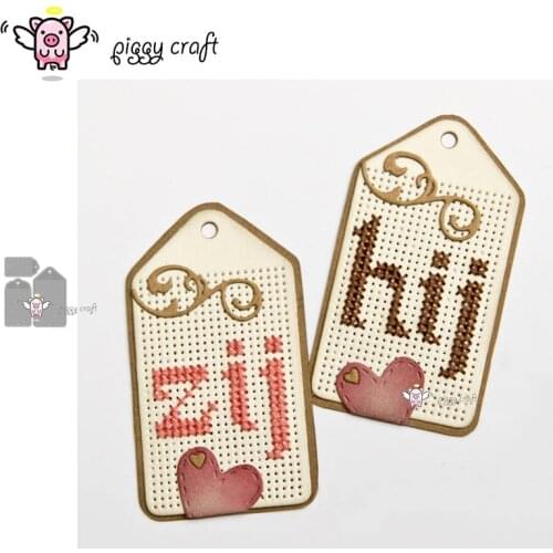 Piggy Craft metal cutting dies cut die mold Embroidery label tag Scrapbook paper craft knife mould blade punch stencils dies