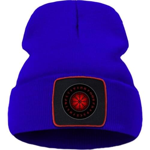 Vikings Cool Thick Print 2020 Hot Sale Unisex Hats Warm Casual Beanie Hat Soft Skullies Knitted Ski Hats Creative Quality Hat