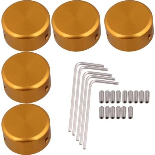 5pcs Golden Aluminum Alloy Protection Cap for Guitar Effects Foot Parts