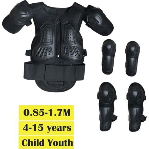 Age 4-15 years Motocross Body Armor Vest Scooter Knee Guard Motorbike Cycling BMX MTB DH ATV Waistcoat Armor