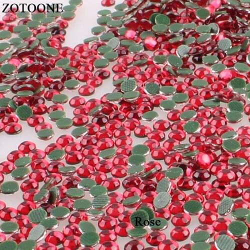 ZOTOONE Rose Hot Fix Resin Crystal Rhinestone Heat Transfer Designs Nail Flatback Art Rhinestones For Clothing Dress Applique E