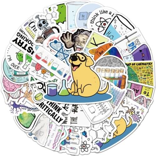 10/30/50PCS Chemistry Laboratory Formula Personality Skateboard Trolley Case Bike Scooter Water Cup Waterproof Sticker Wholesale