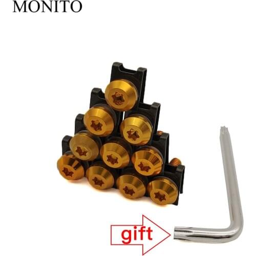 10PCS CNC For yamaha aerox155 mt03 aerox 155 yz 125 fz8 xsr700 Motorcycle Fairing Screws Custom Moto Body Spring Nuts Bolts Blue