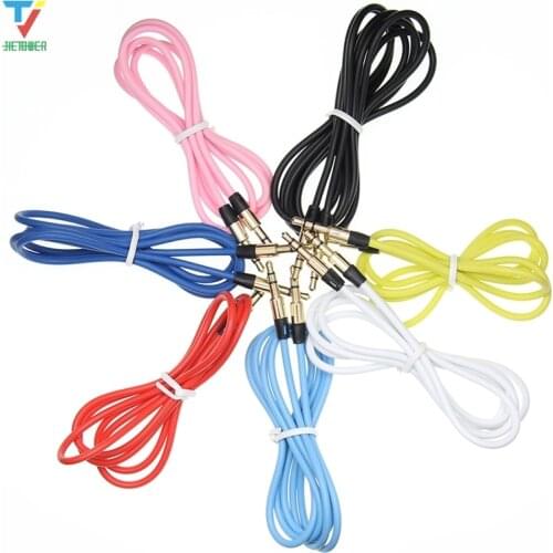 100pcs/lot 1M Male To Male Grinding Metal Audio Cable Color Car Audio 3 5mm Jack Plug Male To Male AUX Cable for Headphone MP3