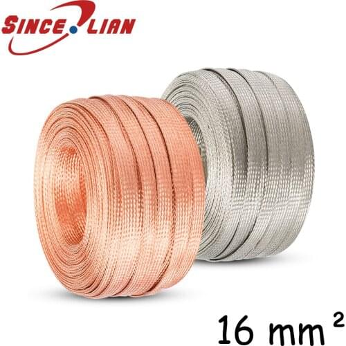 16mm2 Braided copper wire braid with ground wire straight braided copper wire grounded soft copper wire copper braided strip