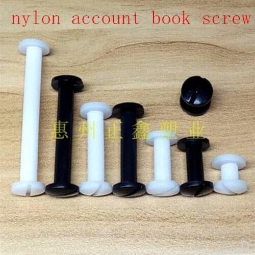 20pcs m5*6/8/10/12/15/20/25/30 white or black nylon Sex bolt chicago screw book binding post screws