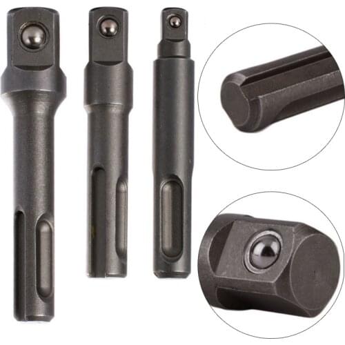 3pcs x 1/2'' 3/8'' 1/4'' Socket Nut Driver Adapter Drill Bit For Sds Plus Hammer Accessories
