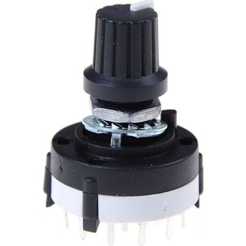 3P4T Single Deck Rotary Switch Band Selector 3 Pole 4 Position With Knob Black Wholesale