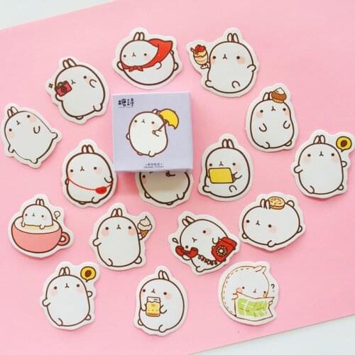 46 pcs/pack Cute Rabbit Label Stickers Decorative Stationery Stickers Scrapbooking DIY Stickers S18