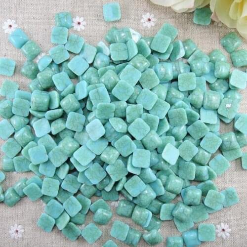 12mm 50pcs Square Half Flat Back Cabochons Resin Beads Diy Jewelry Decoration Craft Scrapbooking Accessories HA-13