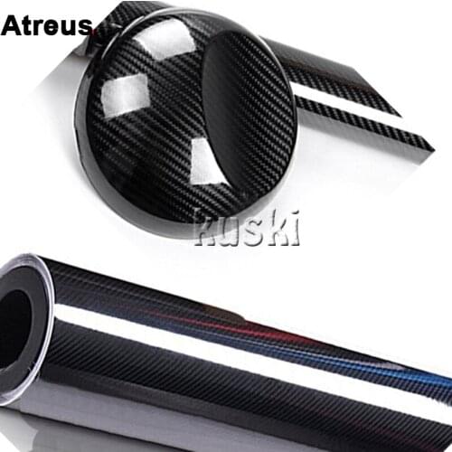 Atreus 10\20*152cm Car-styling 5D Gloss Carbon Fiber car sticker for Volkswagen VW Polo Passat B5 B6 CC Golf 4 5 6 7 Touran T5