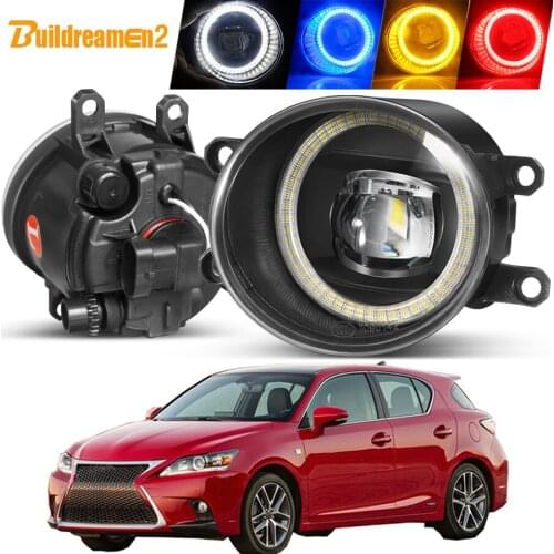 2 Pieces Car Angel Eye Fog Light Assembly 40W LED Lens DRL Fog Daytime Lamp 12V For Lexus CT200h 2011 2012 2013 2014