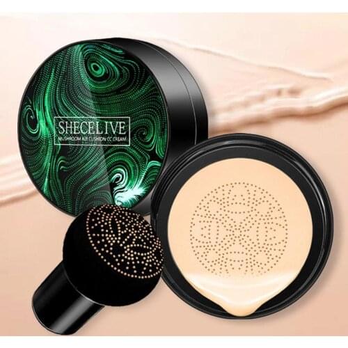 BB Air Cushion Foundation Mushroom Head CC Cream Concealer Face Brighten Waterproof Makeup Tone Cosmetic Whitening Base Y1L0
