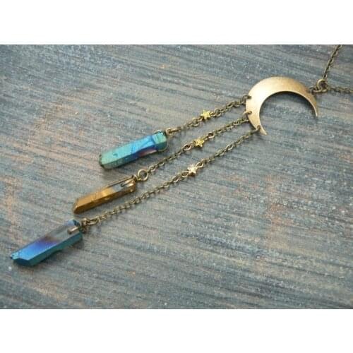 Moon goddess necklace,zen necklace,statement necklace,moon necklace,star necklace,yoga necklace,crystal necklace