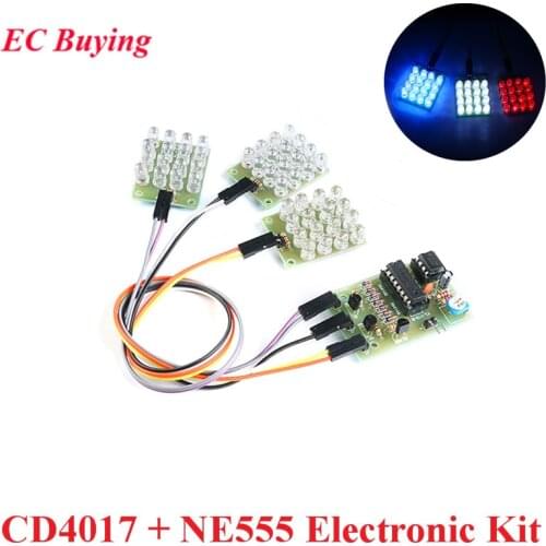CD4017 + NE555 Electronic DIY Kit Flash Light Explosion Flashing LED DIY Learning Electronic Kit Strobe Module Production Design