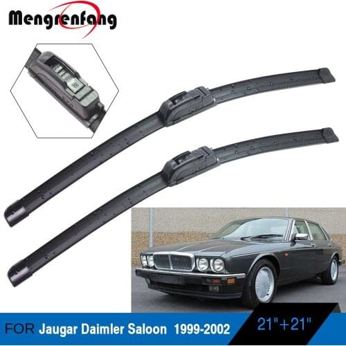 For Jaugar Daimler Saloon Car Front Windscreen Wiper Blades Frameless Soft Rubber Wiper J Hook Arms 1999 2000 2001 2002