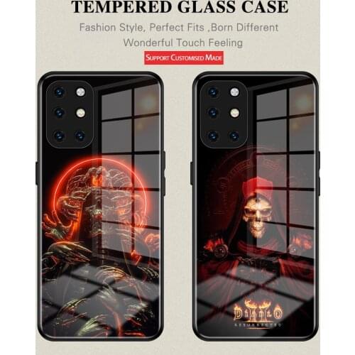 For OnePlus 8T Tempered Glass Phone Case Dark Skull For Oneplus 7TPro 7 7Pro 7T 1+8 9 9Pro 8Pro 6 6T Personality Protective Case