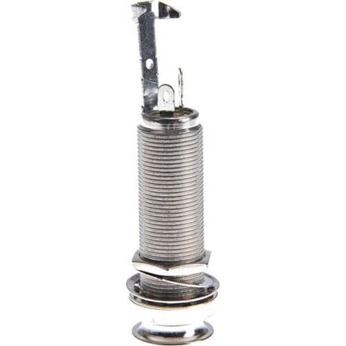 Guitar Endpin Jack Plug Sockets For Guitar 3 Prong Chrome Threaded Cycinder Long Guitar Bass Output Jack New Arrival
