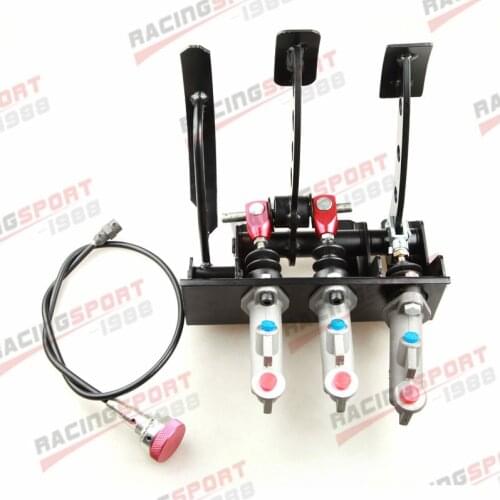 Race Rally Hydraulic Clutch Brake Master Cylinder Pedal Box Assembly Black