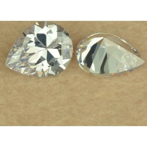 Hot Sale 5A Quality 2*3~13*18mm Drop Shape Cut White CZ Loose Gems Lab Created Cubic Zircon Stone For Jewelry