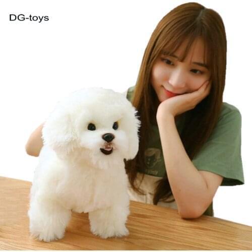 Simulation Bichon Frise Plush dog Toy Super Cute Likelife Pomeranian Stuffed Animals Birthday Puppy Pets toys for pet lovers