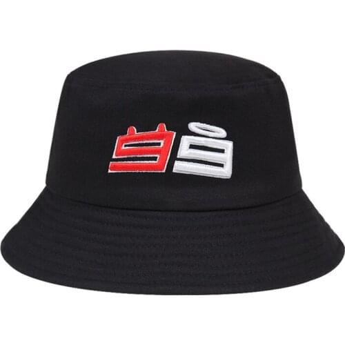 New 99 Embroidery Racing Cap Mens Panama Caps Fisherman Hat Foldable Womens Bucket Cap Cotton Brand Hat Tide Summer UV Hats