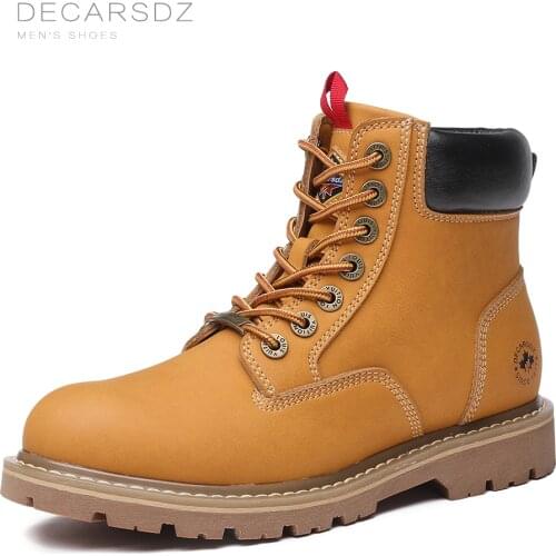 DECARSDZ Retro Classic Boots Men 2021 Autumn & Winter Fashion Men Boots Shoes Men New High Quality Genuine leather Casual Boots