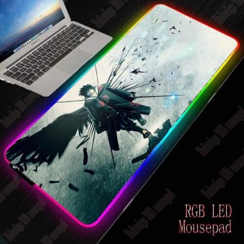 XGZ Naruto Anime Computer Mousepad LED Gaming Mouse Pad Gamer Large Mause Pad XL RGB Mousepad USB for Keyboard Mice PC Desk Mat