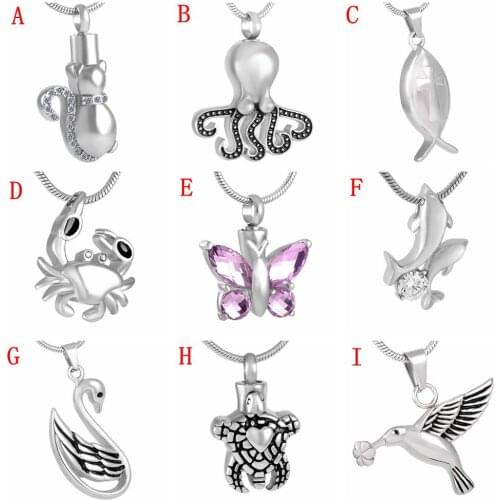 Free Filling Kit & Instructions, Fashion Memorial Jewelry Pet Urn Necklace for Human/ Animal Ashes Container Funeral Urns Casket