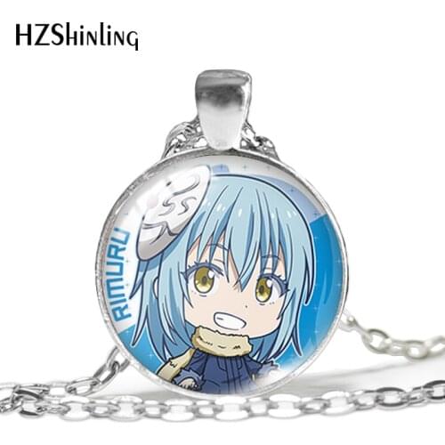2021 New That Time I Got Reincarnated as a Slime Pendant Necklace Anime Pendants Round Glass Photo Necklaces 25mm Jewelry Gifts