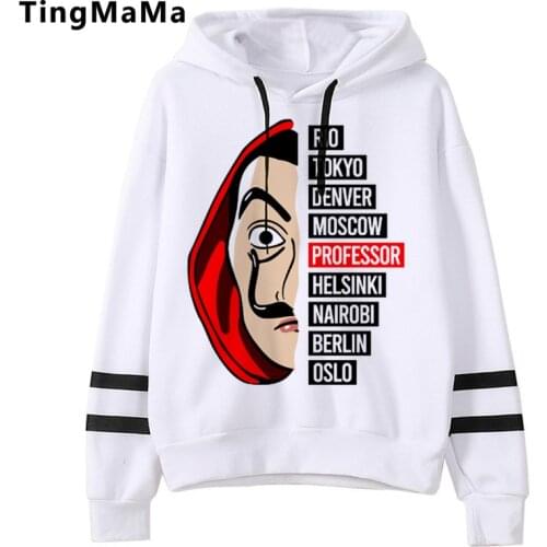 New La Casa De Papel Hoodies Men Kawaii Money Heist Season 5 Graphic Streetwear House of Paper Bella Ciao Sweatshirts Male