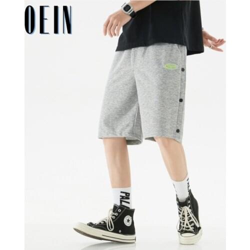 OEIN Mens Casual Shorts 2021 Summer Button Solid Short Sweatpants Hip Hop Japanese Streetwear Male Harem Pants Black Shorts Men