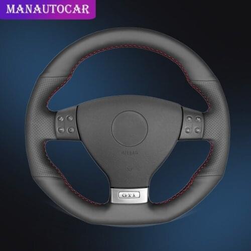 Car Braid On The Steering Wheel Cover for Volkswagen Golf 5 Mk5 GTI VW Golf 5 R32 Passat R GT 2005 Auto Wheel Covers Car-styling