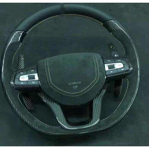 Cuatomized Carbon Fiber Steering Wheel Alcantara Leather Replacement For Lynk&Co 03 2018-2021 with Paddle Shift
