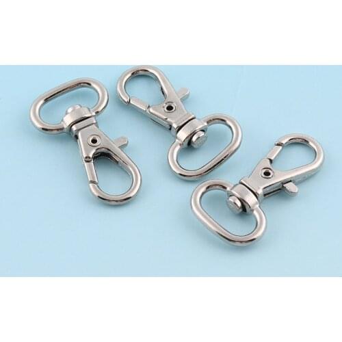 Swivel Clasp 20pcs 32mm Nickle plated Lanyard clasp Metal Lobster Clasp Mini key chains Snap Hook Large Purse leash clasp