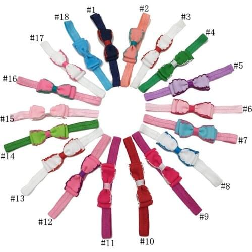 XIMA 18colors 3"Bow Headband Lace Headband Knitting Hair Weave Bowknot Elasticity Band Kids Hair Accessories
