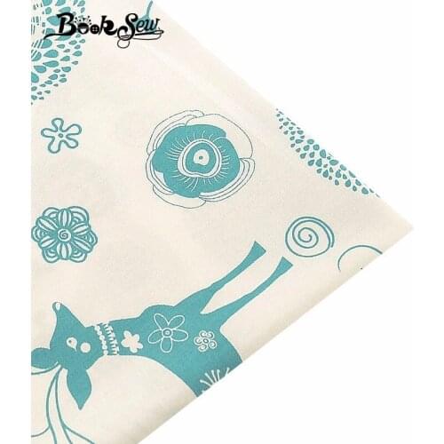 Booksew 100% Cotton Twill Fabric Sewing Cloth Home Textile Baby Bedsheet Patchwork DIY Doll Craft Sika Deer Design Tissu Tecido