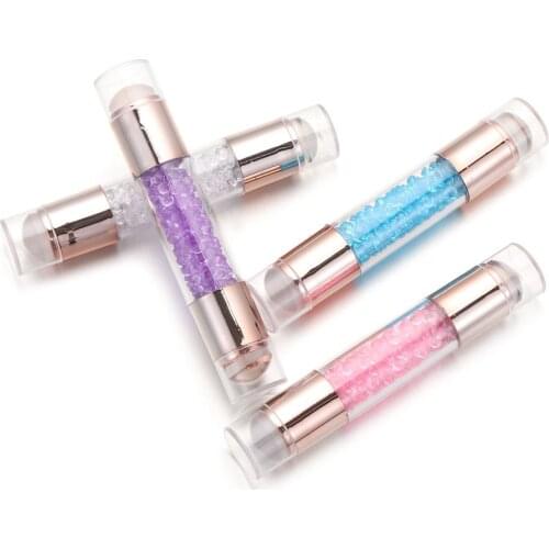 DIY Scraper For Stamping Plate Long Cylinder Clear White Nail Art Stamper Dual-ended Silicone Head Image Stencil Tool