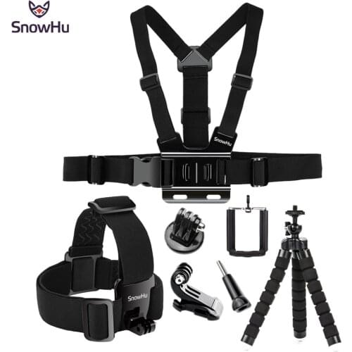 SnowHu For Gopro Hero Accessories set Octopus Tripod Chest band mount For Go pro hero 9 8 7 6 for EKEN H9 for yi 4K camera GS65