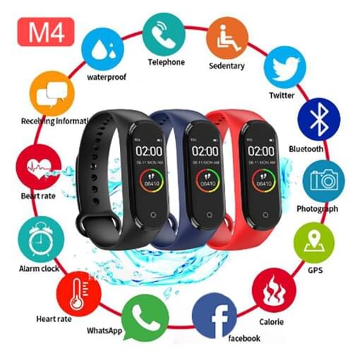 Sport Smart Band 4 Men Women Wristband Waterproof Bracelet Blood Pressure Heart Rate Monitor Pedometer Smartwatch Android ios