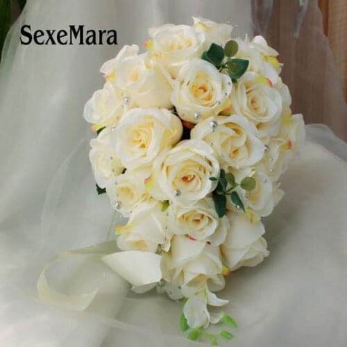 Wedding Bridesmaids Champagne Pink Waterfall Wedding Bridal Bouquet Romantic Wedding Bouquet Flower Bride Wedding Accessories