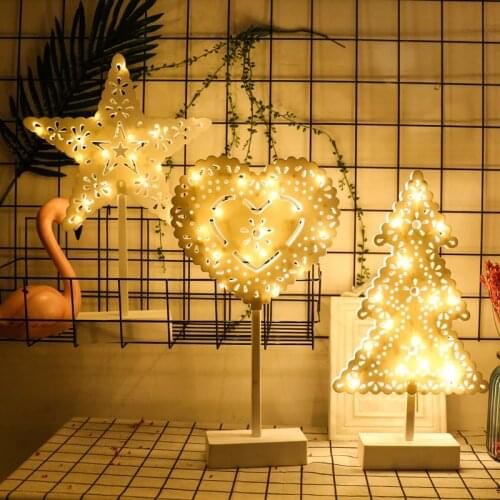 LED Star Shape Night Lamp Warm White Table Creative Star Night Light Stand Home Decor Christmas Decoratie Children Gift