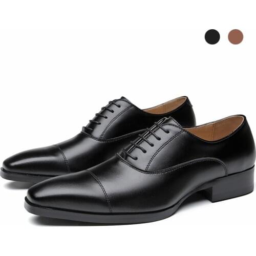 Oxford Genuine Leather Black Bridegroom Designer Handmade Dress Best Men Shoes Polka Dot Original Shoes for Men